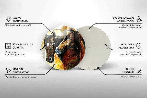 Cutting board Animals horses