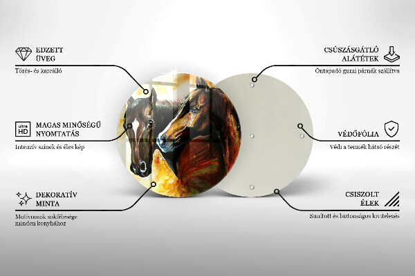 Cutting board Animals horses