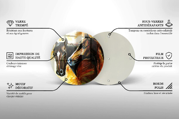 Cutting board Animals horses