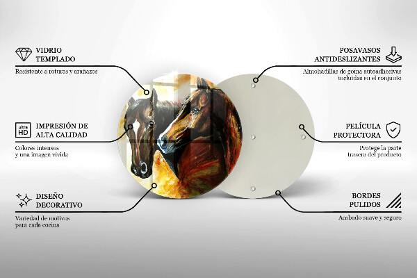 Cutting board Animals horses