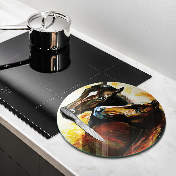 Cutting board Animals horses