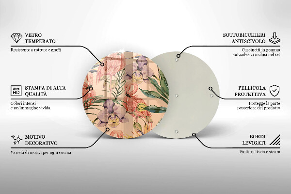 Chopping board Flaminga illustration