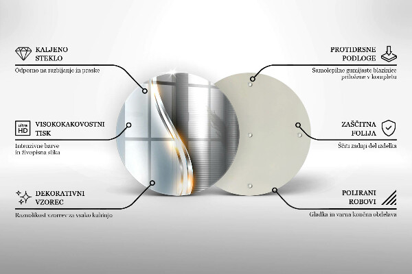 Chopping board glass Metal art