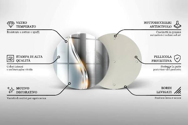 Chopping board glass Metal art