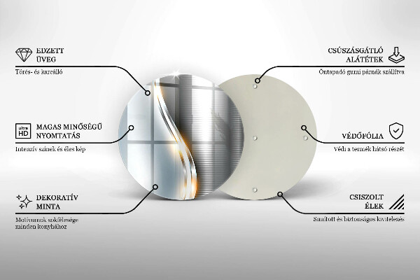 Chopping board glass Metal art
