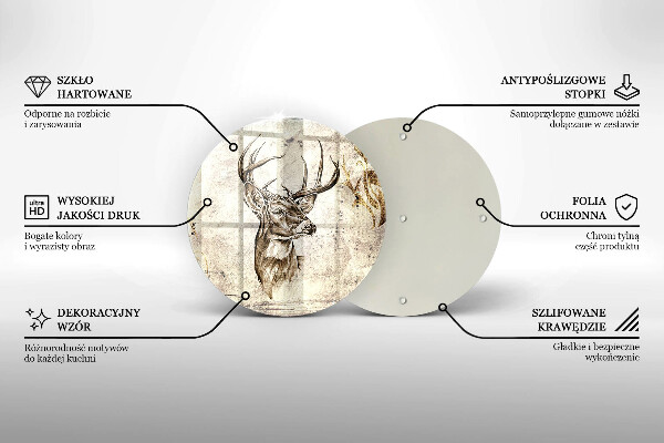 Glass worktop saver Illustration deer animal