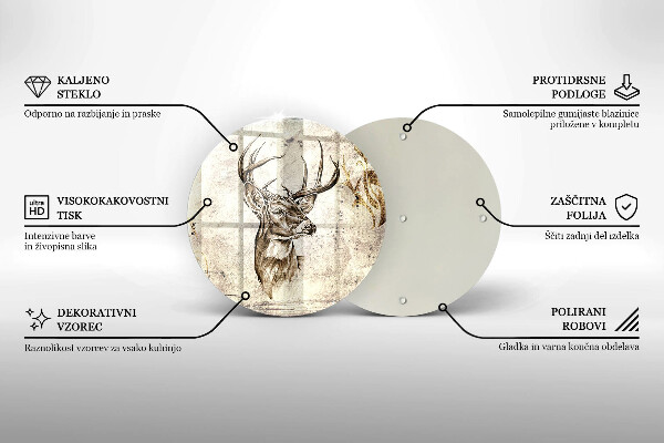 Glass worktop saver Illustration deer animal