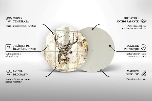 Glass worktop saver Illustration deer animal