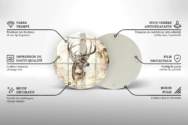 Glass worktop saver Illustration deer animal