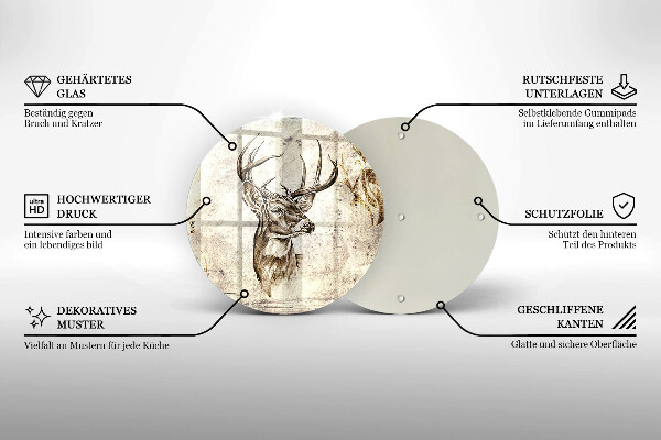 Glass worktop saver Illustration deer animal