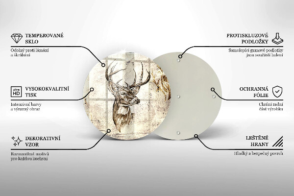 Glass worktop saver Illustration deer animal
