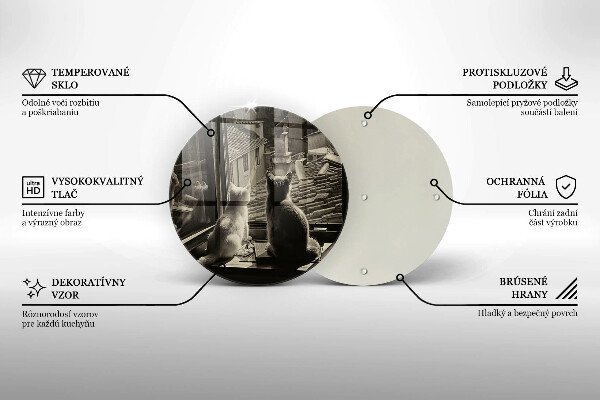 Chopping board Cats city and window