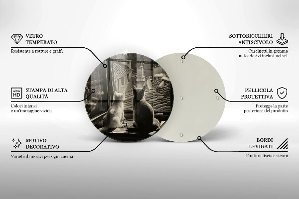 Chopping board Cats city and window