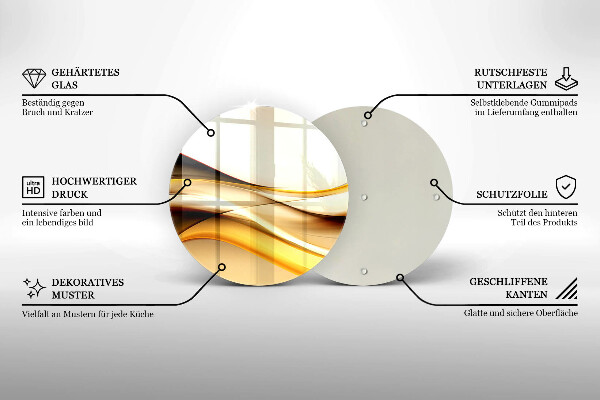 Glass worktop protector Abstraction smoke lines