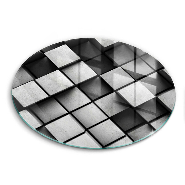 Glass worktop saver 3D square abstraction