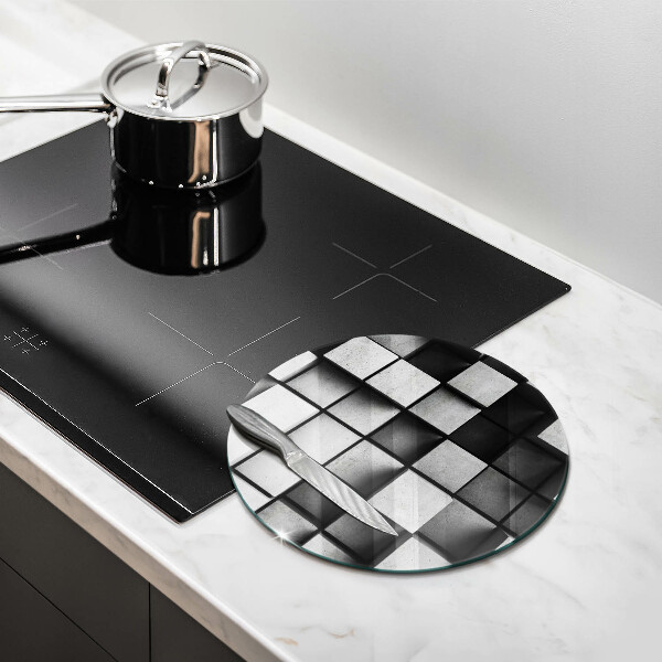 Glass worktop saver 3D square abstraction