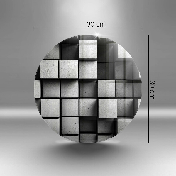 Glass worktop saver 3D square abstraction