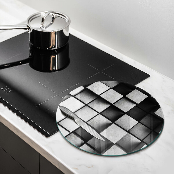 Glass worktop saver 3D square abstraction