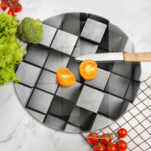 Glass worktop saver 3D square abstraction