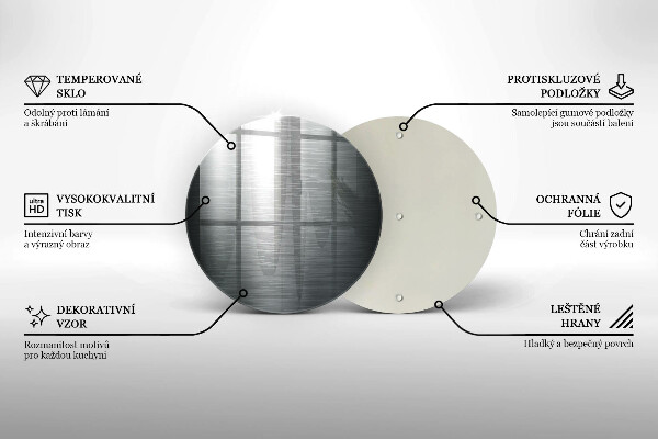 Glass worktop saver Metal texture