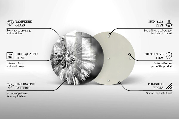 Glass worktop saver Delicate dandelion