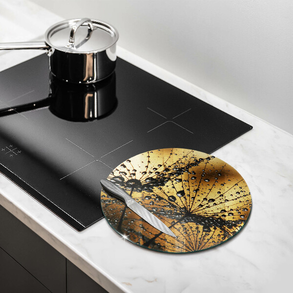 Glass worktop saver Rosa and dandelions