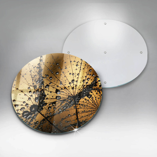 Glass worktop saver Rosa and dandelions