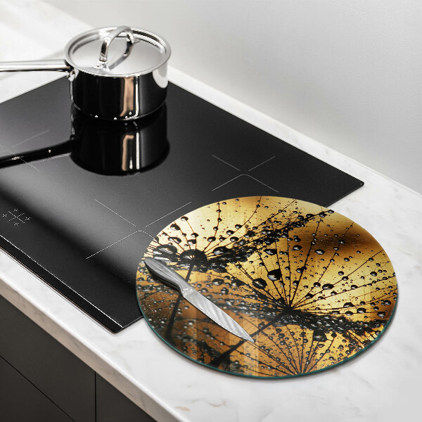 Glass worktop saver Rosa and dandelions