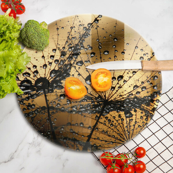 Glass worktop saver Rosa and dandelions