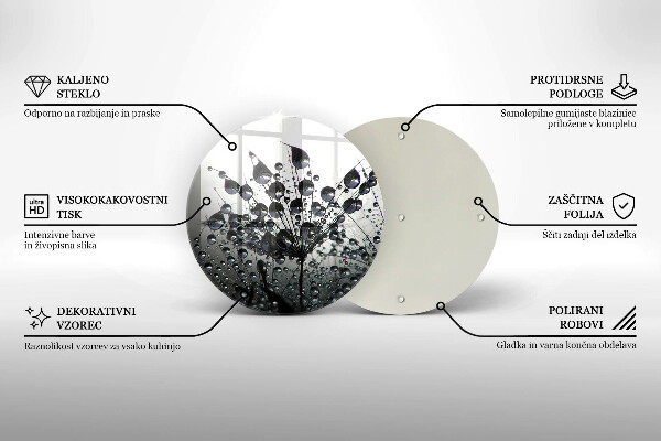 Glass worktop saver Dandelions and dew