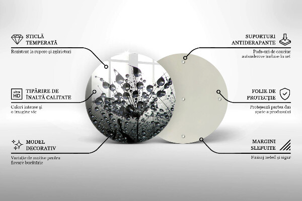 Glass worktop saver Dandelions and dew