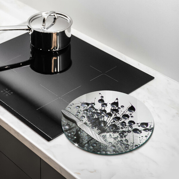 Glass worktop saver Dandelions and dew