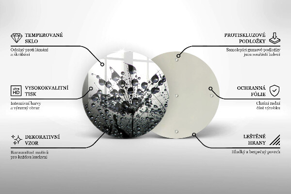 Glass worktop saver Dandelions and dew