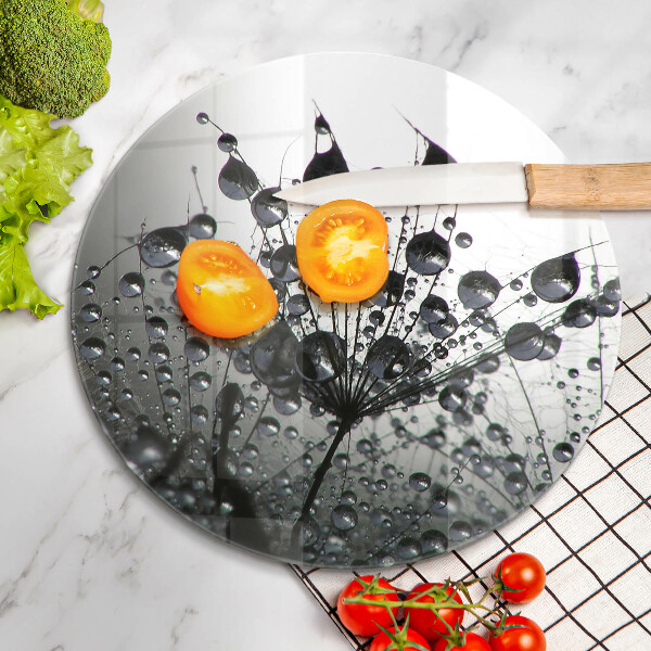 Glass worktop saver Dandelions and dew