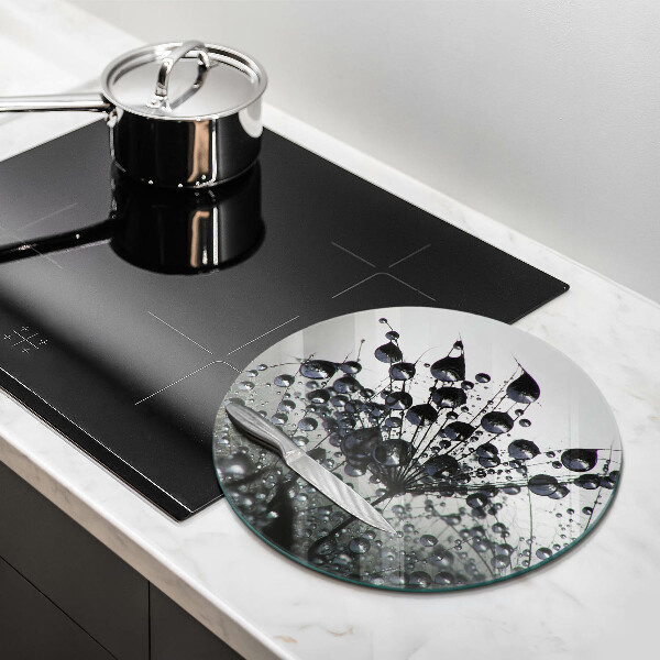 Glass worktop saver Dandelions and dew