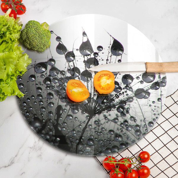 Glass worktop saver Dandelions and dew