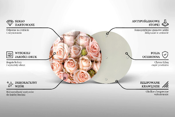 Glass worktop saver A delicate bouquet of roses