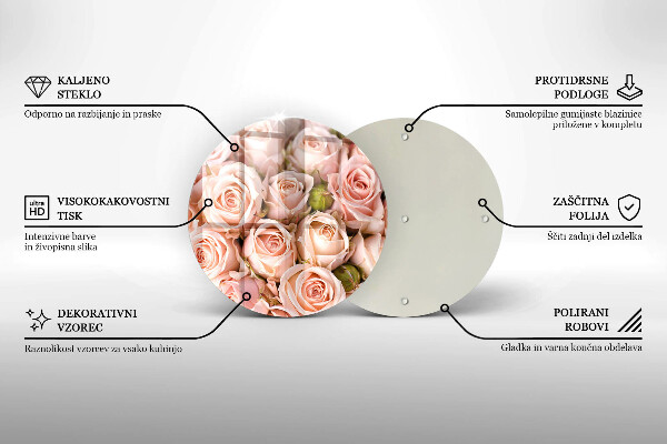 Glass worktop saver A delicate bouquet of roses