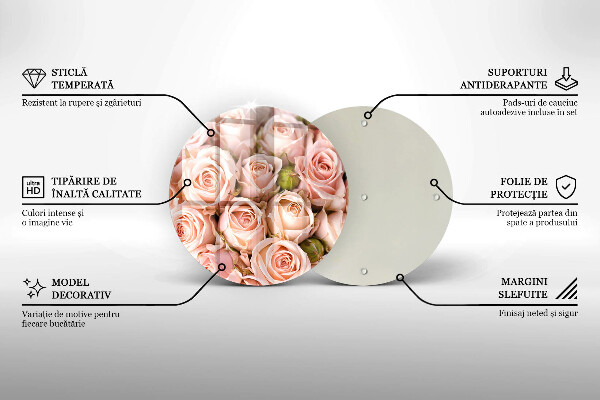 Glass worktop saver A delicate bouquet of roses