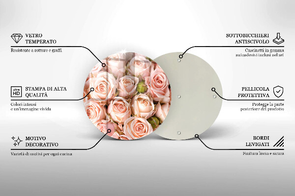 Glass worktop saver A delicate bouquet of roses