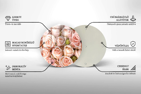 Glass worktop saver A delicate bouquet of roses