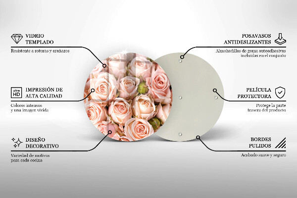 Glass worktop saver A delicate bouquet of roses