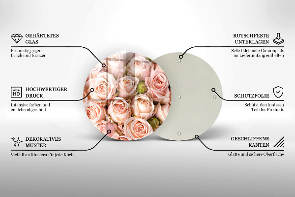 Glass worktop saver A delicate bouquet of roses