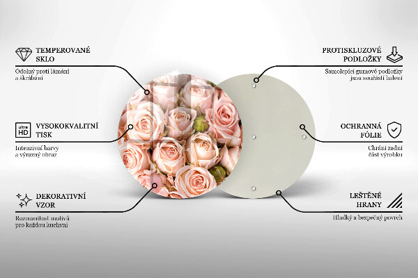 Glass worktop saver A delicate bouquet of roses