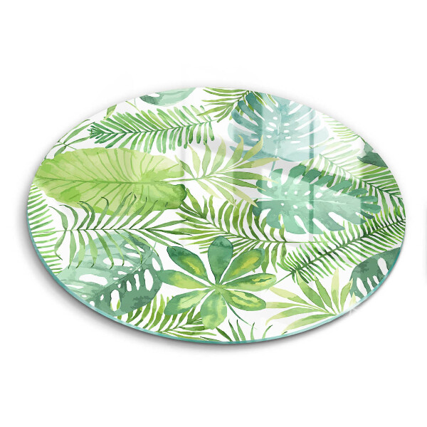 Glass worktop protector Boho watercolors leaves