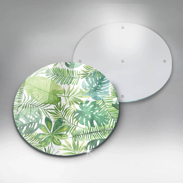 Glass worktop protector Boho watercolors leaves