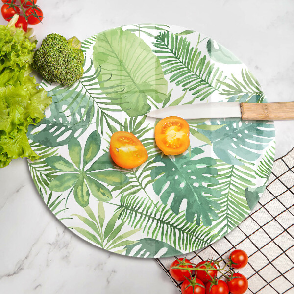 Glass worktop protector Boho watercolors leaves