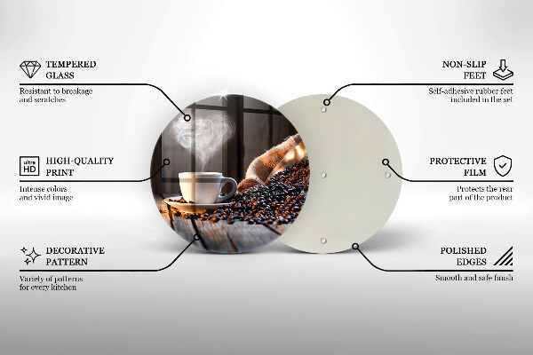 Chopping board glass Coffee cup and heart