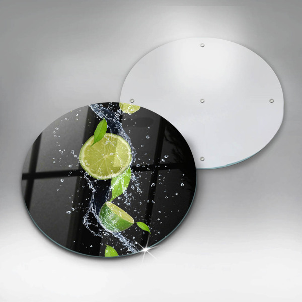 Glass worktop saver Juicy lime in water