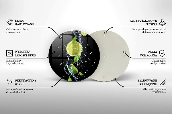 Glass worktop saver Juicy lime in water